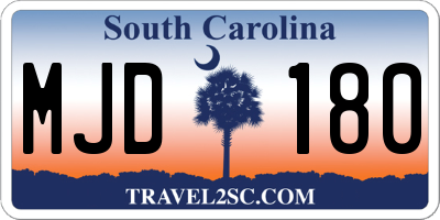 SC license plate MJD180