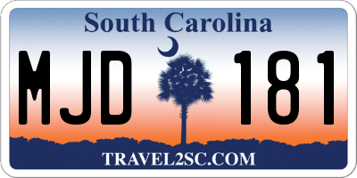 SC license plate MJD181