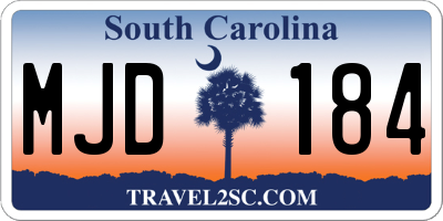SC license plate MJD184