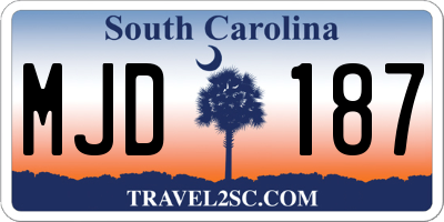 SC license plate MJD187