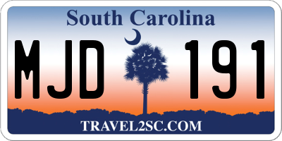 SC license plate MJD191