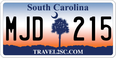 SC license plate MJD215