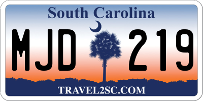 SC license plate MJD219