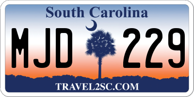 SC license plate MJD229