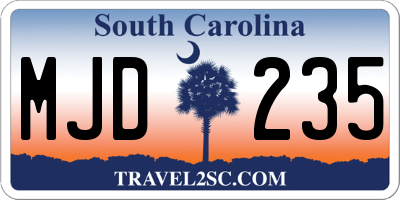SC license plate MJD235