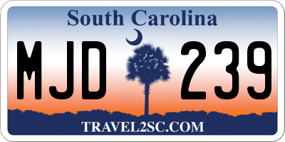SC license plate MJD239