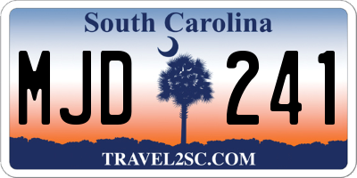 SC license plate MJD241