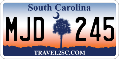 SC license plate MJD245