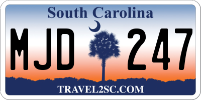 SC license plate MJD247