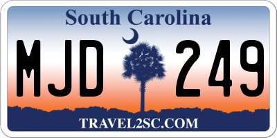 SC license plate MJD249