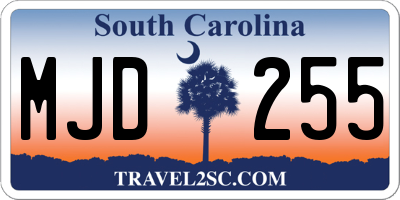 SC license plate MJD255