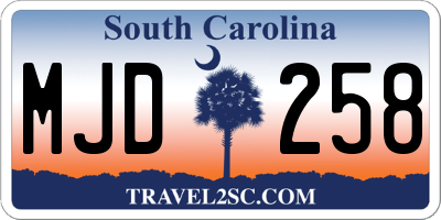SC license plate MJD258