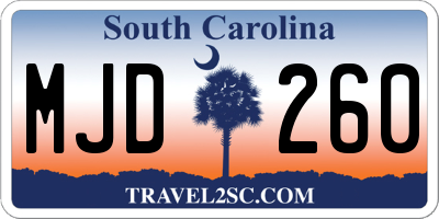 SC license plate MJD260