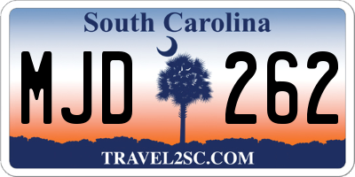 SC license plate MJD262