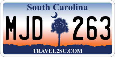 SC license plate MJD263