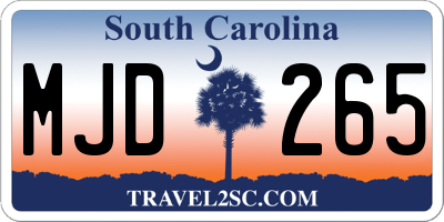 SC license plate MJD265