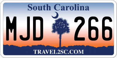 SC license plate MJD266