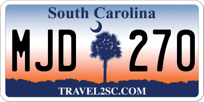 SC license plate MJD270