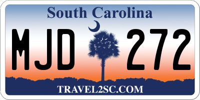 SC license plate MJD272
