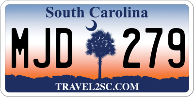 SC license plate MJD279