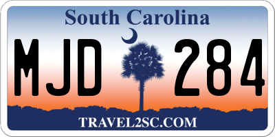 SC license plate MJD284