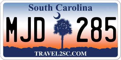 SC license plate MJD285