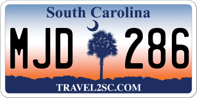 SC license plate MJD286