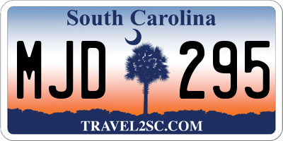 SC license plate MJD295