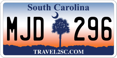 SC license plate MJD296