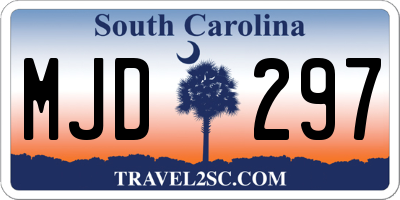 SC license plate MJD297