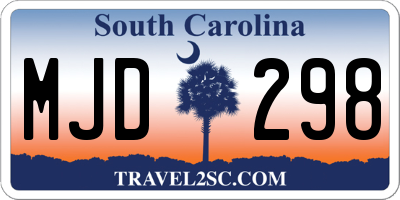SC license plate MJD298