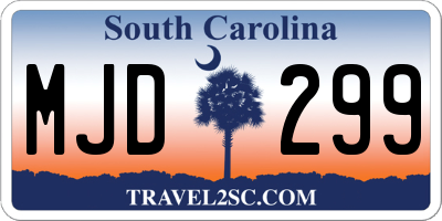 SC license plate MJD299