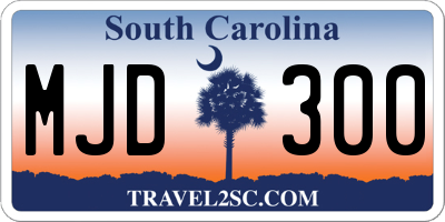 SC license plate MJD300