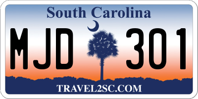 SC license plate MJD301
