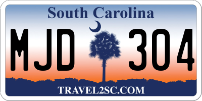 SC license plate MJD304