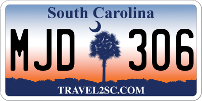 SC license plate MJD306