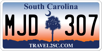 SC license plate MJD307