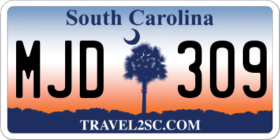 SC license plate MJD309