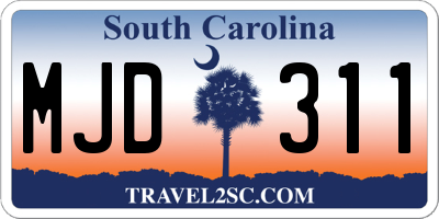 SC license plate MJD311