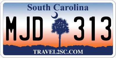 SC license plate MJD313