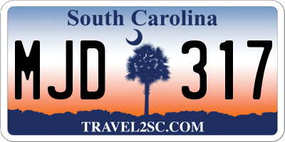 SC license plate MJD317