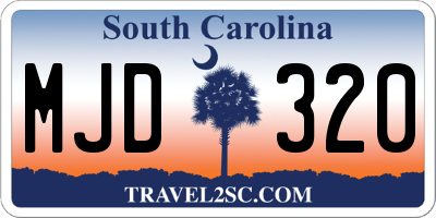 SC license plate MJD320