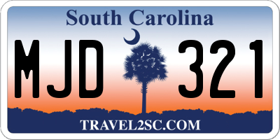 SC license plate MJD321