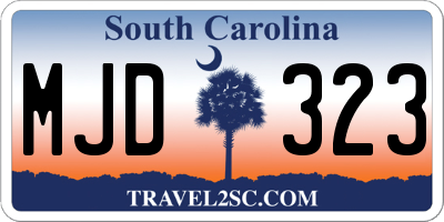 SC license plate MJD323