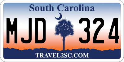 SC license plate MJD324
