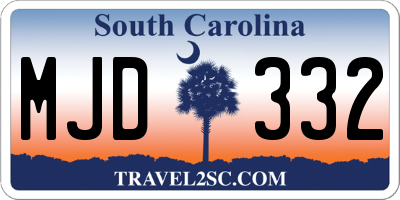 SC license plate MJD332