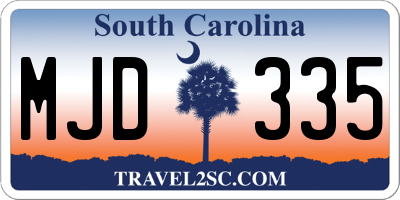 SC license plate MJD335