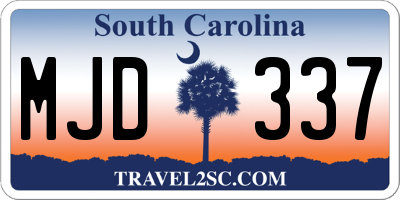 SC license plate MJD337