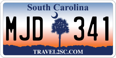 SC license plate MJD341