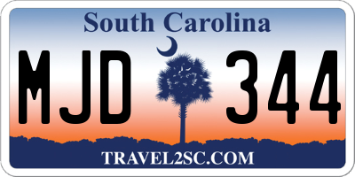 SC license plate MJD344